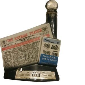Vintage 1968 Jim Beam Decanter The Antique Trader Newspaper Kewanee Illinois